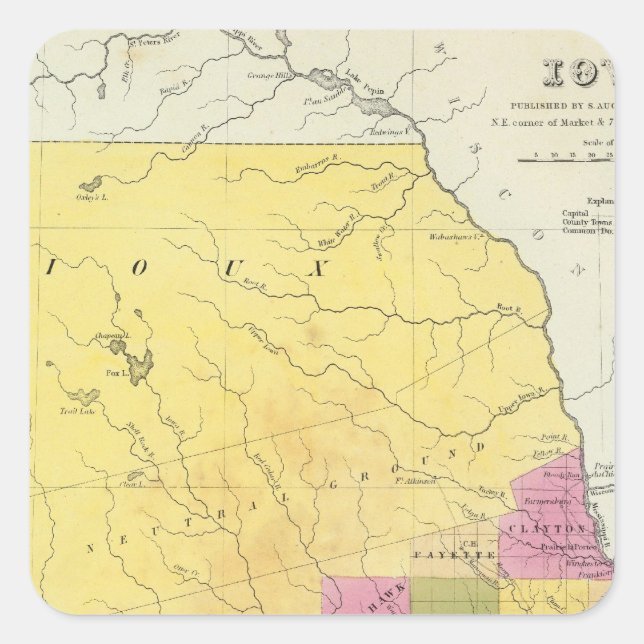 Iowa 7 square sticker (Front)