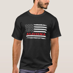 Iowa American Flag Algona USA Patriotic Souvenir T-Shirt