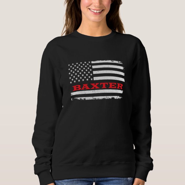 Iowa American Flag Baxter Usa Patriotic Souvenir Sweatshirt (Front)