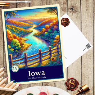 Iowa Anime Style Cel Shaded Postcard