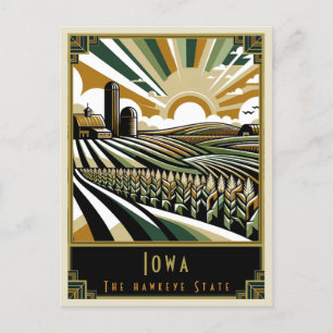 Iowa Art Deco Postcard