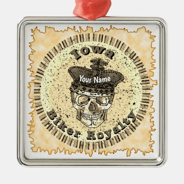 Iowa Biker  Metal Ornament (Front)