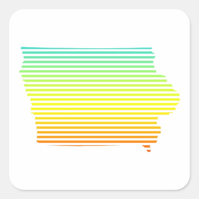 iowa chill fade square sticker (Front)