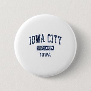Iowa City Iowa Ia Vintage Established Sports Desig 6 Cm Round Badge
