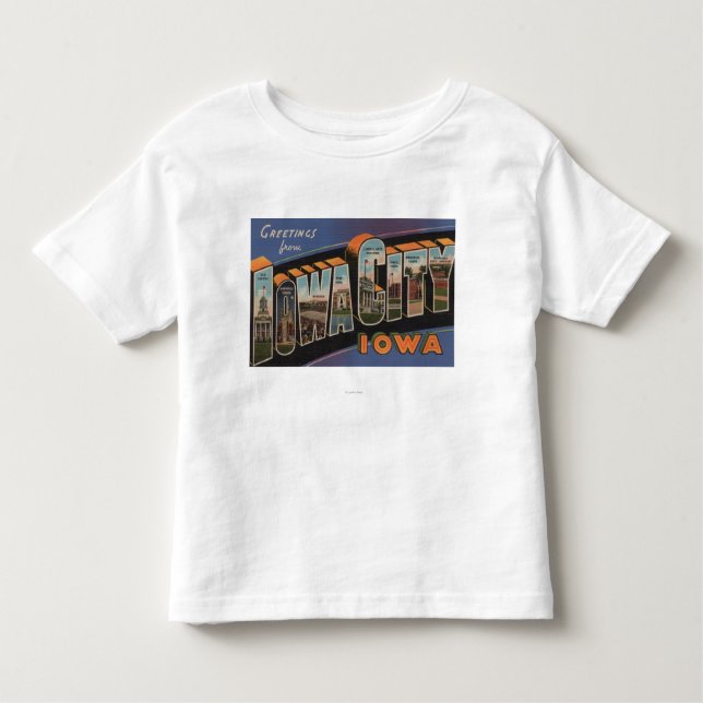 Iowa City, Iowa - Large Letter Scenes Toddler T-Shirt (Front)