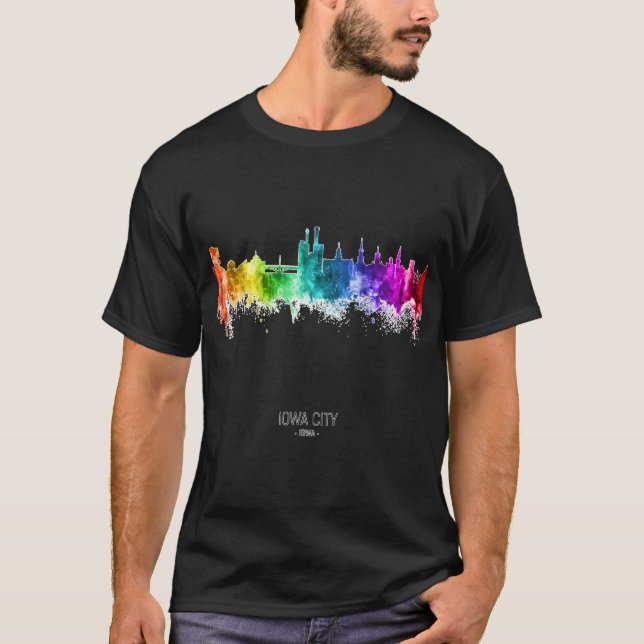 Iowa City Iowa Skyline Oversized 1 T-Shirt (Front)