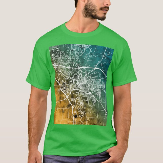 Iowa City Map 4 T-Shirt (Front)