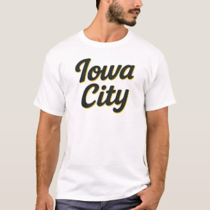 Iowa City Script Design Bold Neon Midwest T-Shirt