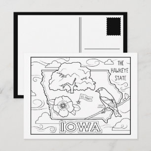 iowa colour me collage postcard
