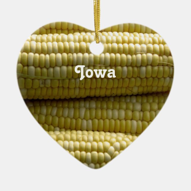 Iowa Corn on the Cob Ceramic Tree Decoration (Front)