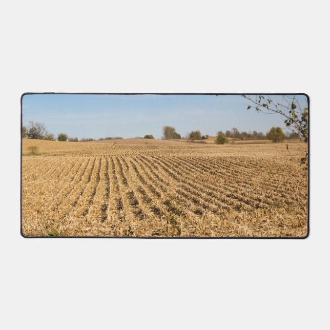 Iowa Cornfield Nature Scenery Panorama Photography Desk Mat (Front)