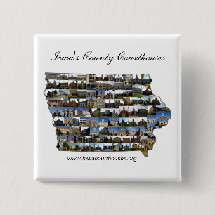 Iowa Courthouses Project 15 Cm Square Badge