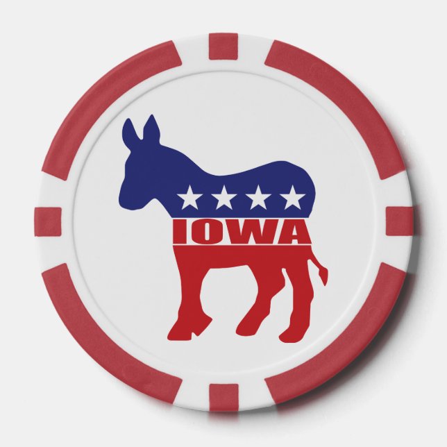 Iowa Democrat Donkey Poker Chips (Front)