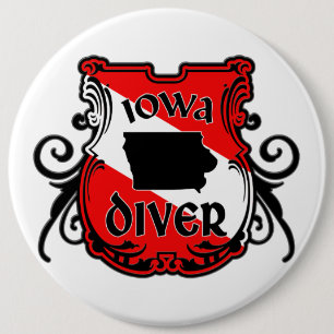 Iowa Diver 6 Cm Round Badge