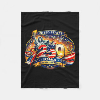Iowa Fair Fireworks 250 Years Shirt United States Fleece Blanket