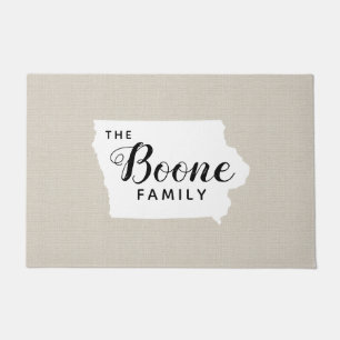 Iowa Family Monogram State Doormat