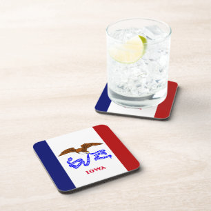 Iowa flag coaster