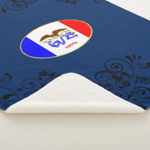 Iowa flag sherpa blanket