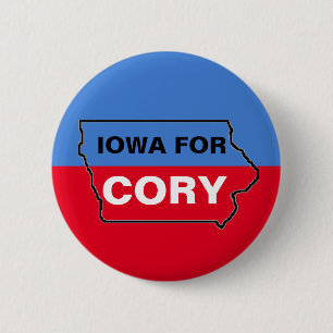 Iowa for Cory 6 Cm Round Badge