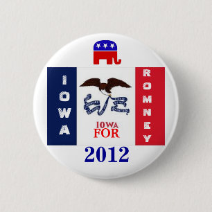 Iowa  for Romney 2012 6 Cm Round Badge