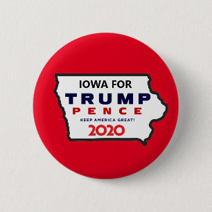 Iowa for Trump Pence 2020 6 Cm Round Badge