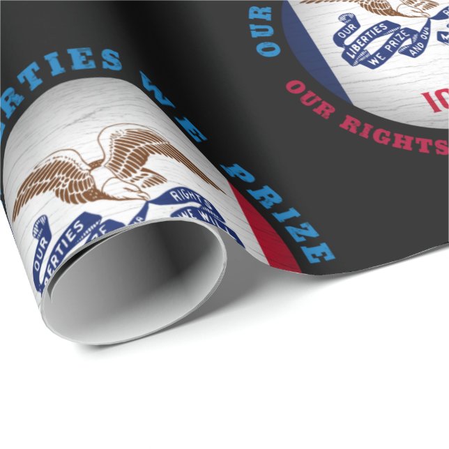 IOWA HAWKEYE STATE FLAG WRAPPING PAPER (Roll Corner)