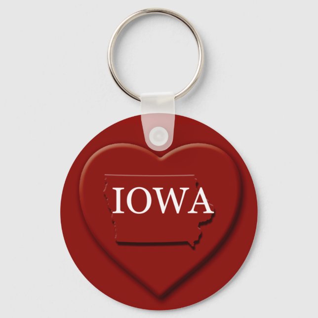Iowa Heart Map Keychain (Front)
