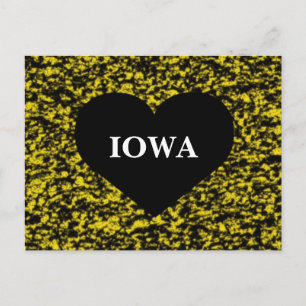 Iowa Heart Yellow Postcard