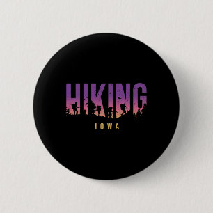 Iowa Hiking Camping Hiker Outdoor Camper Adventure 6 Cm Round Badge