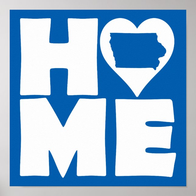 Iowa Home Heart State Poster Sign (Front)