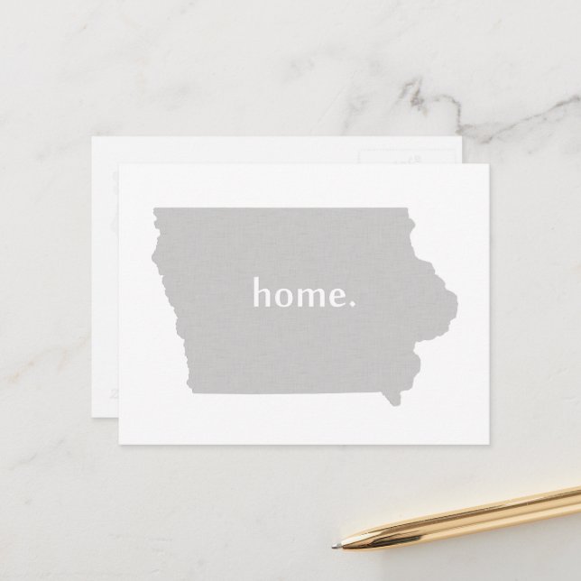 Iowa home silhouette state map postcard (Front/Back In Situ)