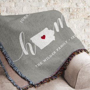 Iowa Home State Personalised Throw Blanket