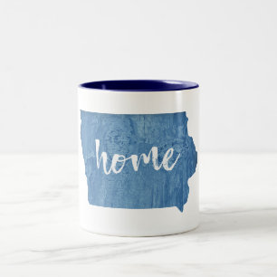 Iowa Home Wood Grain Two-Tone Coffee Mug