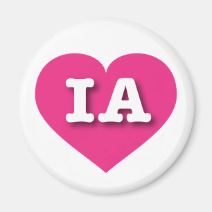 Iowa Hot Pink Heart - Big Love Magnet