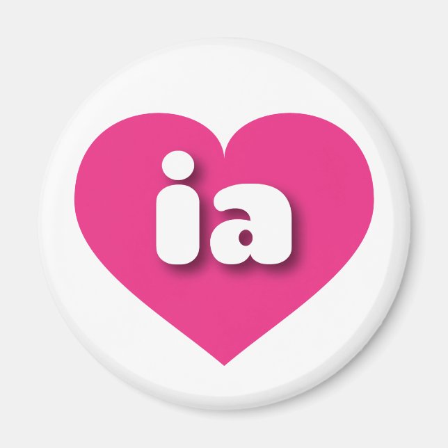 Iowa hot pink heart - I love ia Magnet (Front)