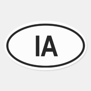 IOWA "IA" OVAL STICKER