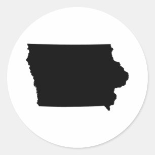 Iowa in Black and White Classic Round Sticker