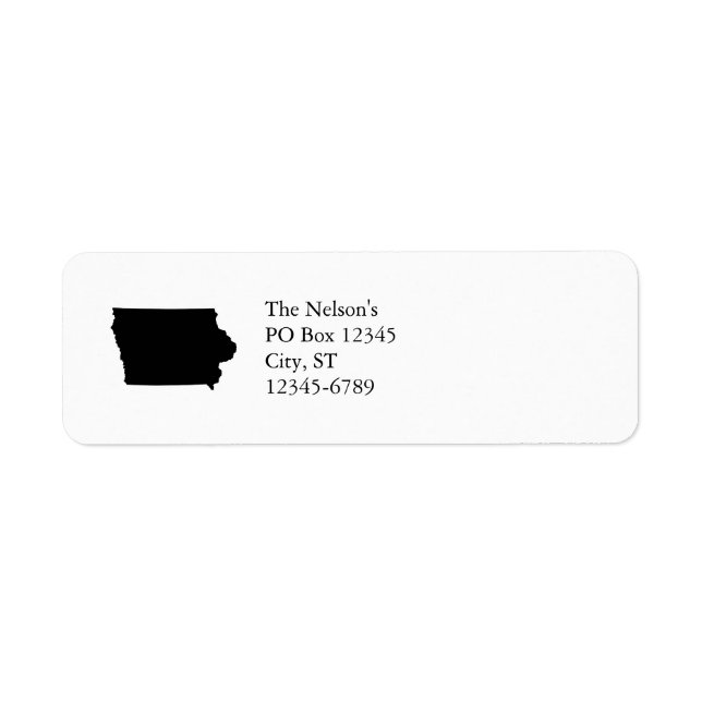 Iowa in Black and White Return Address Label (Front)