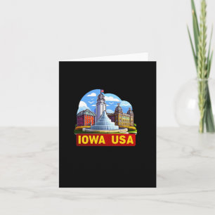 Iowa In Usa Sticker Card