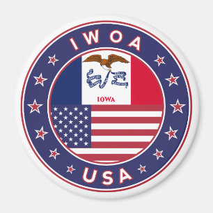 Iowa, Iowa sticker, bag, clock Magnet
