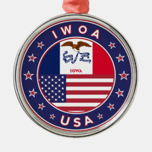 Iowa, Iowa sticker, bag, clock Metal Ornament