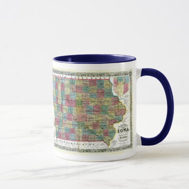 Iowa Map and State Flag Mug (Right)