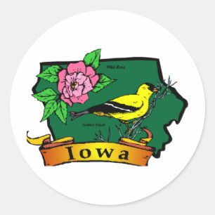 Iowa Map Classic Round Sticker