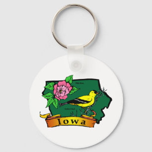 Iowa Map Key Ring