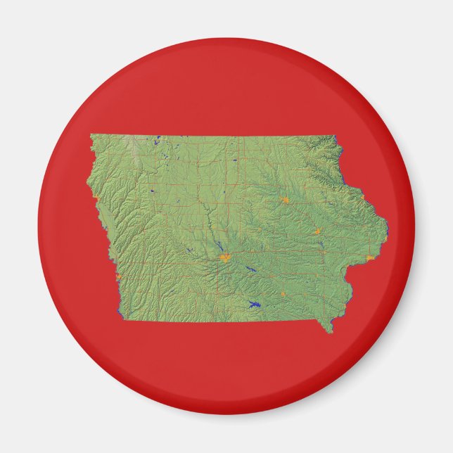 Iowa Map Magnet (Front)