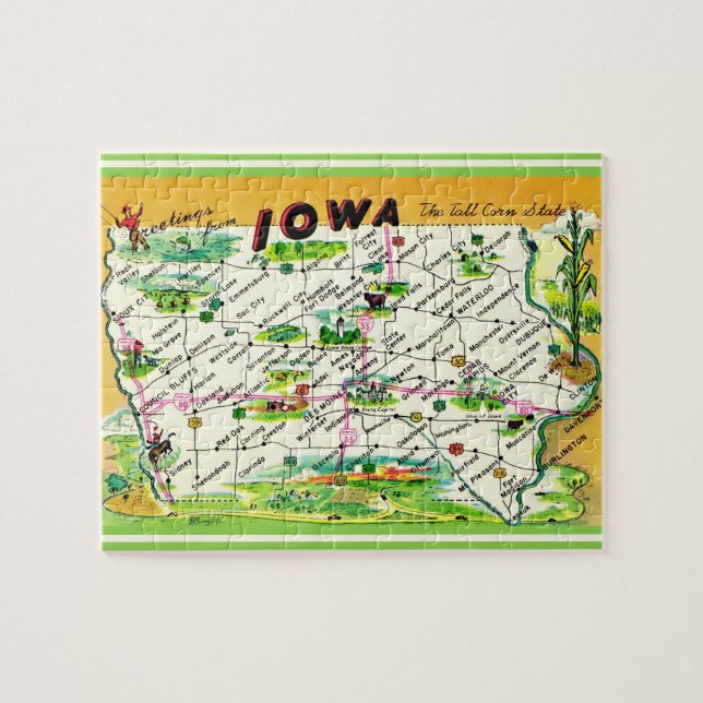 Iowa Map Puzzle (Horizontal)