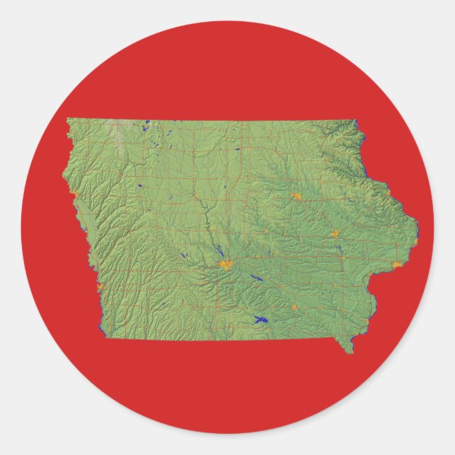 Iowa Map Sticker (Front)