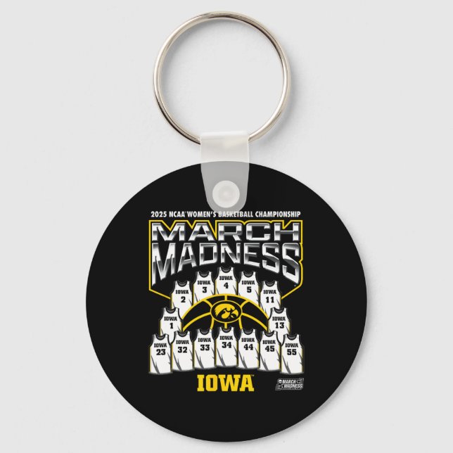 Iowa March Madness 2025 Women's Sketll Nil  Key Ring (Front)