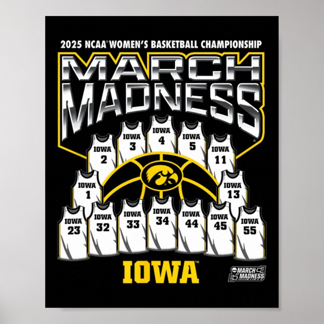 Iowa March Madness 2025 Women's Sketll Nil  Poster (Front)