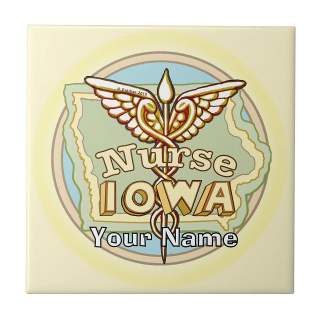 Iowa Nurse Caduceus Tile (Front)